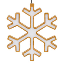 Carica l'immagine nel visualizzatore di Gallery, Fiocco di neve in legno naturale, 45 cm, led bianco caldo