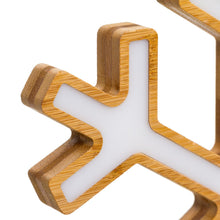 Carica l'immagine nel visualizzatore di Gallery, Fiocco di neve in legno naturale, 45 cm, led bianco caldo