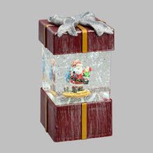 Carica l'immagine nel visualizzatore di Gallery, Lanterna Pacco Regalo rosso antico con glitter nell'acqua
