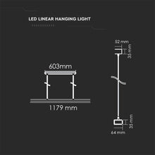 Cargar imagen en el visor de la galería, V-TAC LAMPADA LED A SOSPENSIONE LINEAR LIGHT 60W CHIP SAMSUNG WHITE BODY DIMMERABILE