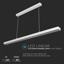 Cargar imagen en el visor de la galería, V-TAC LAMPADA LED A SOSPENSIONE LINEAR LIGHT 60W CHIP SAMSUNG WHITE BODY DIMMERABILE