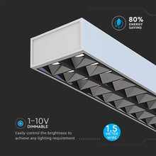 Cargar imagen en el visor de la galería, V-TAC LAMPADA LED A SOSPENSIONE LINEAR LIGHT 60W CHIP SAMSUNG WHITE BODY DIMMERABILE