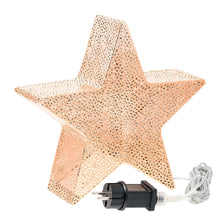 Carica l'immagine nel visualizzatore di Gallery, Stella in metallo traforato rame Ø 30 cm, led bianco caldo