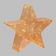 Carica l'immagine nel visualizzatore di Gallery, Stella in metallo traforato rame Ø 30 cm, led bianco caldo