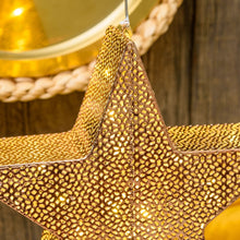 Carica l'immagine nel visualizzatore di Gallery, Stella in metallo traforato rame Ø 30 cm, led bianco caldo