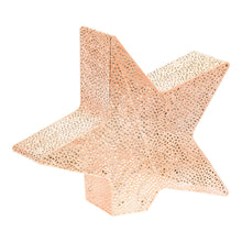 Carica l'immagine nel visualizzatore di Gallery, Stella inclinata color champagne o rame Ø 33 cm, led bianco caldo