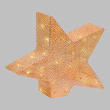 Carica l'immagine nel visualizzatore di Gallery, Stella inclinata color champagne o rame Ø 33 cm, led bianco caldo