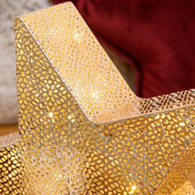Carica l'immagine nel visualizzatore di Gallery, Stella inclinata color champagne o rame Ø 33 cm, led bianco caldo
