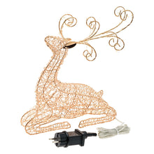 Cargar imagen en el visor de la galería, Renna luminosa sdraiata 30 cm, microled bianco caldo