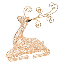 Cargar imagen en el visor de la galería, Renna luminosa sdraiata 30 cm, microled bianco caldo