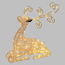 Cargar imagen en el visor de la galería, Renna luminosa sdraiata 30 cm, microled bianco caldo