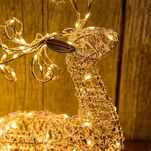 Cargar imagen en el visor de la galería, Renna luminosa sdraiata 30 cm, microled bianco caldo