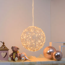 Carica l'immagine nel visualizzatore di Gallery, Sfera luminosa bianca da appendere, microled bianco oppure rossa extra caldo