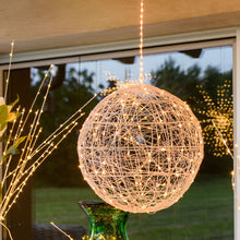 Carica l'immagine nel visualizzatore di Gallery, Sfera luminosa bianca da appendere, microled bianco oppure rossa extra caldo