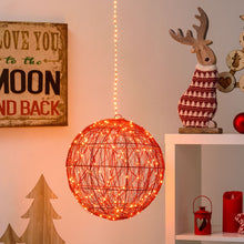 Carica l'immagine nel visualizzatore di Gallery, Sfera luminosa bianca da appendere, microled bianco oppure rossa extra caldo