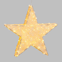 Carica l'immagine nel visualizzatore di Gallery, Stella luminosa per appoggio o sospensione, led bianco extra caldo