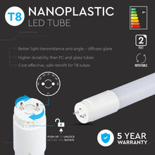 Carica l'immagine nel visualizzatore di Gallery, V-TAC PRO TUBO LED NANO PLASTIC T8 G13 10W CHIP SAMSUNG LAMPADINA 60CM