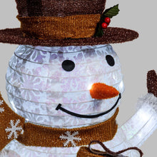 Carica l'immagine nel visualizzatore di Gallery, Pupazzo di Neve ripiegabile h 125 cm, led bianco freddo