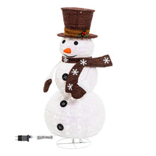 Carica l'immagine nel visualizzatore di Gallery, Pupazzo di Neve ripiegabile h 90 cm, led bianco freddo