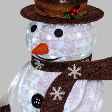 Carica l'immagine nel visualizzatore di Gallery, Pupazzo di Neve ripiegabile h 90 cm, led bianco freddo