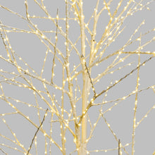 Carica l'immagine nel visualizzatore di Gallery, Albero bianco con tronco e base rotonda, microled bianco