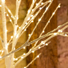 Carica l'immagine nel visualizzatore di Gallery, Albero bianco con tronco e base rotonda, microled bianco