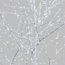 Carica l'immagine nel visualizzatore di Gallery, Albero bianco con tronco e base rotonda, microled bianco