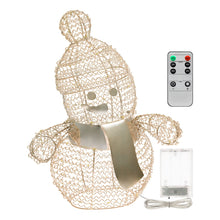 Carica l'immagine nel visualizzatore di Gallery, Pupazzo di neve Snowman, h. 33 cm, led bianco caldo