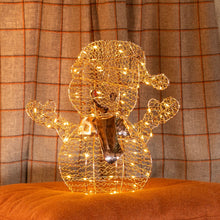 Carica l'immagine nel visualizzatore di Gallery, Pupazzo di neve Merry Christmas, h. 30 cm, led bianco caldo