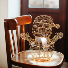 Carica l'immagine nel visualizzatore di Gallery, Pupazzo di neve Merry Christmas, h. 30 cm, led bianco caldo