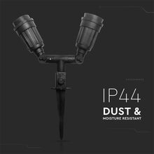 Carica l'immagine nel visualizzatore di Gallery, V-TAC PORTALAMPADA DOPPIO CON PICCHETTO PER LAMPADINE E27