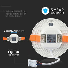 Carica l'immagine nel visualizzatore di Gallery, V-TAC PANNELLO LED ROTONDO 12W SMD DA INCASSO REGOLABILE CON DRIVER CON CHIP SAMSUNG