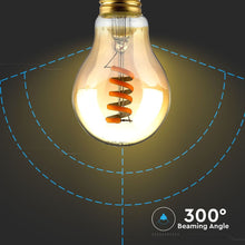 Carica l'immagine nel visualizzatore di Gallery, V-TAC LAMPADINA LED E27 4W BULB A60 FILAMENTO COB AMBRATA