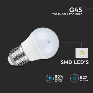 V-TAC LAMPADINA LED E27 5,5W MINIGLOBO G45 CRI ≥95