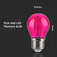 Carica l'immagine nel visualizzatore di Gallery, V-TAC LAMPADINA LED E27 2W MINIGLOBO G45 COLORATA FILAMENTO