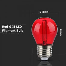 Carica l'immagine nel visualizzatore di Gallery, V-TAC LAMPADINA LED E27 2W MINIGLOBO G45 COLORATA FILAMENTO