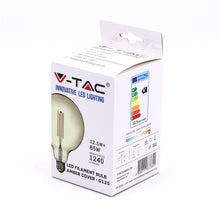 Cargar imagen en el visor de la galería, V-TAC LAMPADINA LED E27 12,5W GLOBO G125 FILAMENTO AMBRATA