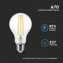 Carica l'immagine nel visualizzatore di Gallery, V-TAC LAMPADINA LED FILAMENT E27 12,5W BULB A70