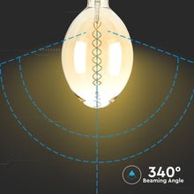 Carica l'immagine nel visualizzatore di Gallery, V-TAC LAMPADINA E27 FILAMENTO LED A DOPPIA SPIRALE 8W BULB A180 CON VETRO AMBRATO DIMMERABILE