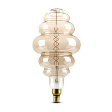 Cargar imagen en el visor de la galería, V-TAC LAMPADINA E27 FILAMENTO LED 8W RINGS BULB VETRO AMBRATO OSCURATO DIMMERABILE