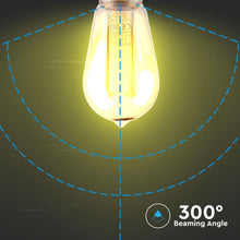Carica l'immagine nel visualizzatore di Gallery, V-TAC LAMPADINA LED E27 4W BULB ST64 AMBRATA CON INCISIONI LASER