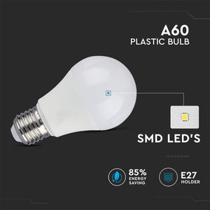 V-TAC  LAMPADINA LED E27 10W BULB A60 CRI ≥95
