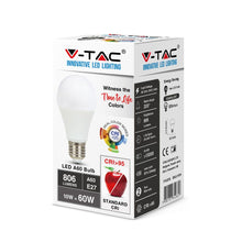 Carica l'immagine nel visualizzatore di Gallery, V-TAC LAMPADINA LED E27 10W BULB A60 CRI ≥95