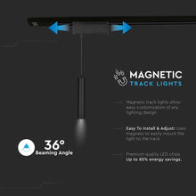 Cargar imagen en el visor de la galería, V-TAC MAGNETIC PENDANT LIGHT LAMPADA LED A SOSPENSIONE MAGNETICA 15W NERO CRI≥90 36°