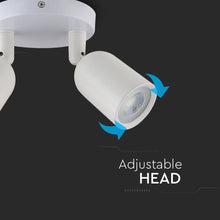 Cargar imagen en el visor de la galería, V-TAC PORTAFARETTO ROTONDO PER 2 FARETTI LED SPOTLIGHT GU10 CON 2 TESTINE ORIENTABILI
