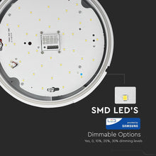 Carica l'immagine nel visualizzatore di Gallery, V-TAC PLAFONIERA LED 17W CON KIT EMERGENZA E SENSORE DI MOVIMENTO MICROONDE