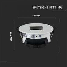 Carica l'immagine nel visualizzatore di Gallery, V-TAC PORTAFARETTO ORIENTABILE ROTONDO DA INCASSO PER LAMPADINE GU10 E GU5.3 COLORE BIANCO