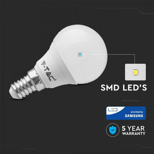 V-TAC LAMPADINA LED E14 4,5W MINIGLOBO P45 CHIP SAMSUNG