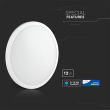 Cargar imagen en el visor de la galería, V-TAC PLAFONIERA LED 12W FORMA CIRCOLARE COLORE BIANCO CHIP SAMSUNG