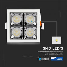 Carica l'immagine nel visualizzatore di Gallery, V-TAC FARETTO LED SMD 16W DA INCASSO QUADRATO CRI≥90 CHIP SAMSUNG